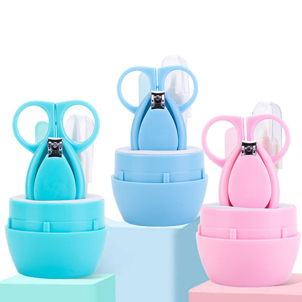 4pcs Baby Nail Scissors Suit Simple Nail Clippers Trimmer Newborn Baby Safety and Compact Nail Care Products