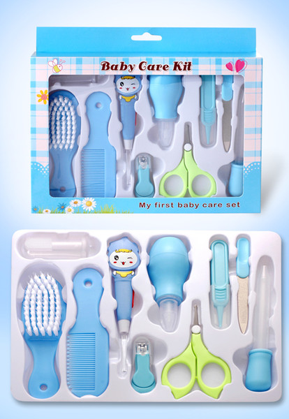 Neonatal nail care kit 10 sets of sputum aspirator hair comb scissors brush and polish baby nail scissors