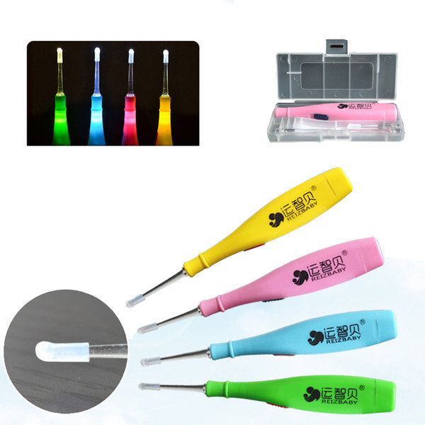 Soft silicone sets led portable children baby ear cleaner tool earpick lighted ear pick set cleaning care syringe for adult