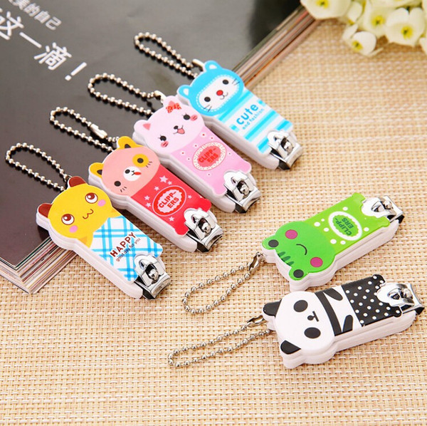 Cartoon Baby Nail Clipper New Cute Children's Nail Care Cutlery Scissors Animal Infant Nail Clippers with Keychain