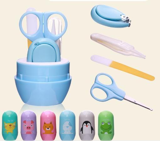 4PCS Portable Baby Nail Clipper Set Bucket Baby Safety Care Fingernai Scissors 4-in-1 Nail Care Set Baby Set Barrel Nail Clipper