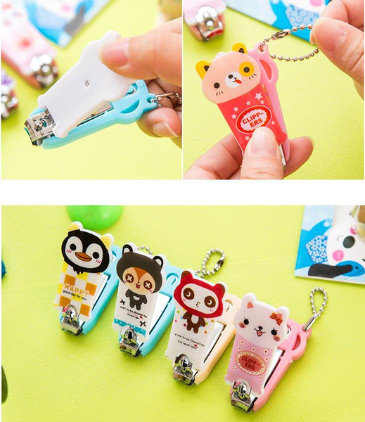 Creative Cartoon Baby Nail Clipper New Cute Children's Nail Care Cutlery Scissors Animal Infant Nail Clippers with Keychain Wholesale Sale