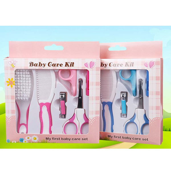 free shipping hot sale Newborn Baby Care Thermometer Nail Scissors Dropper Comb Baby Gift Box Maternal Baby Care Kit wholesale high quality