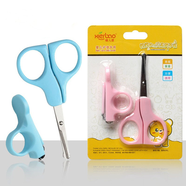 Newborn Kids Babies Nail Scissors Care Practical Clipper Trimmer Blue Pink Convenient Daily Shear Manicure Set For Children