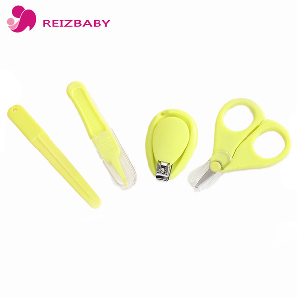 REIZBABY 4Pcs/set Baby Nail Care Suit Safe Scissor Nail Clipper File Trimmer Eco-friendly Rasin Baby care