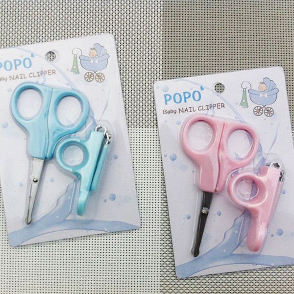 2016 Mini Baby Care Nail scissors Lovely Blue Pink Safety Manicure Set Nail Clipper +Nail Cutter Safe Scissors Baby Care skid