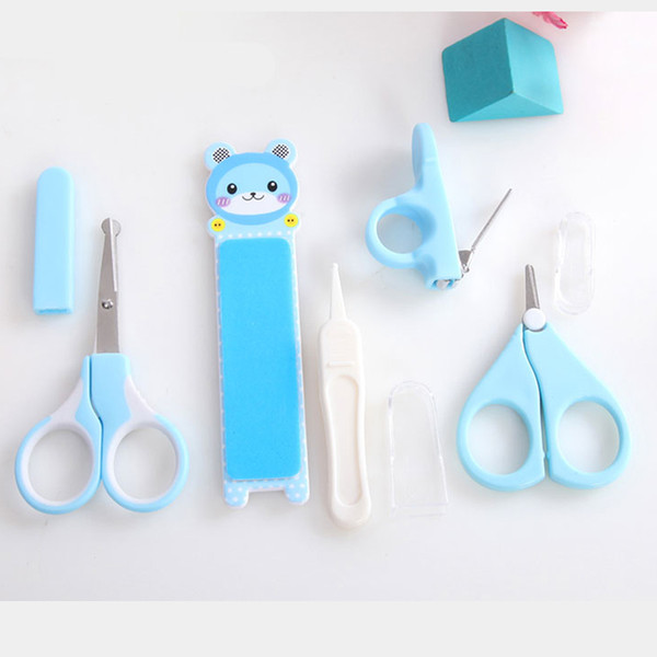 Lovely Mini Baby Nail Care Practical Clipper Trimmer Blue Pink Convenient Daily Baby Nail Care Set Five Piece Suit