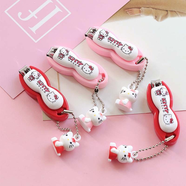 KT Cat Stainless Steel Nail Scissors Manicure Beauty Tool for Baby Children Cute Hello Kitty Cartoon Toe Nail Clippers Tools