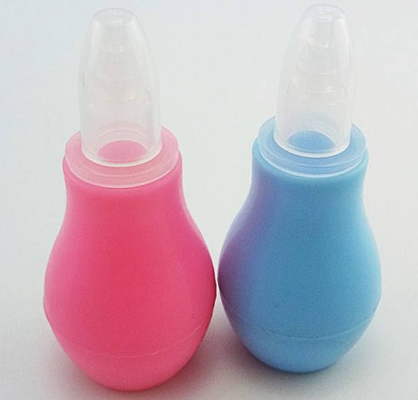Silicone Ear Syringes Hospital Grade Baby Nasal Aspirator and Mucus Sucker Cleanable and Reusable Non-toxic (pink/blue)