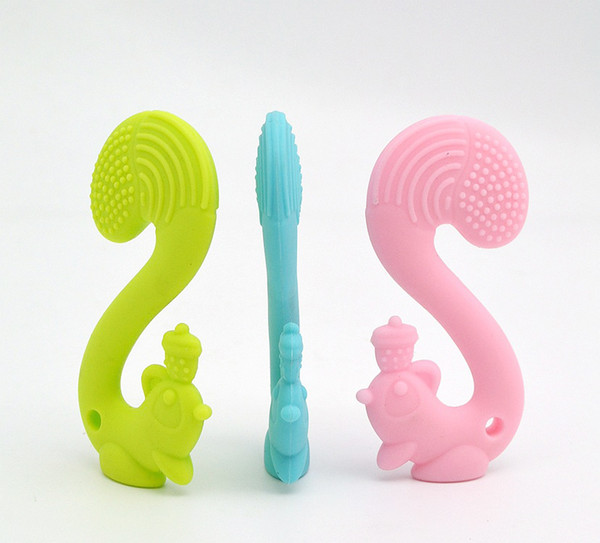 Silicone Squirrel Teether Baby Teething Toy Food Grade Safe Silicone Chewable Teether Charms Sensory Toy Infant Toddlers Gifts