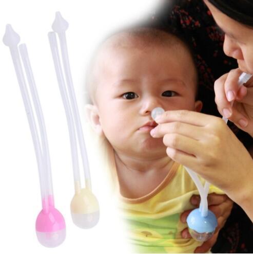 3 color Newborn Baby Safety Nose Cleaner Vacuum Suction Nasal Aspirator Flu Protections Device Mouth Suction Style KKA5905