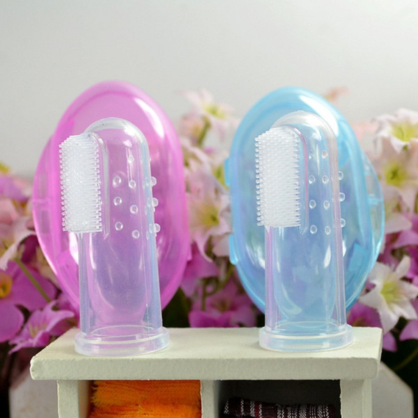 Infant Finger Toothbrush with Case Fashion Baby Items Baby Tongue Teeth Clear Massage Soft Silicone Baby Finger Toothbrush