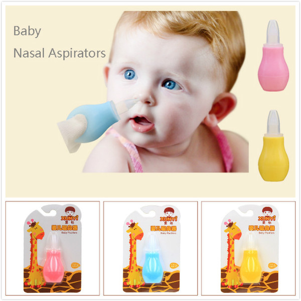 New Anti-backwash Nasal Aspirators Safe Baby Silica Gel Pump Pressure Nasal Mucus Clean Tool Baby Accessories with Cute Card Package 10pcs