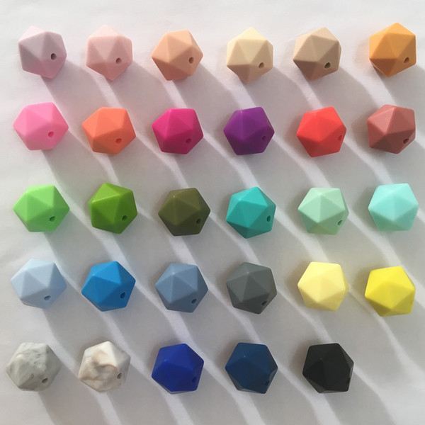 19.5mm Icosahedron Silicone Loose Bead BPA Free 100% Food Grade Silicone Icosahedron Bead Teething Baby Chewable Beads for soothing products