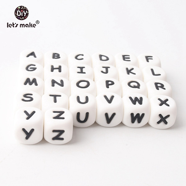 100pc Silicone Beads Alphabet Letter Food Grade For Teething Necklace In 26 Letters BPA Free Silicone Letter Teether Let's Make CJ191115