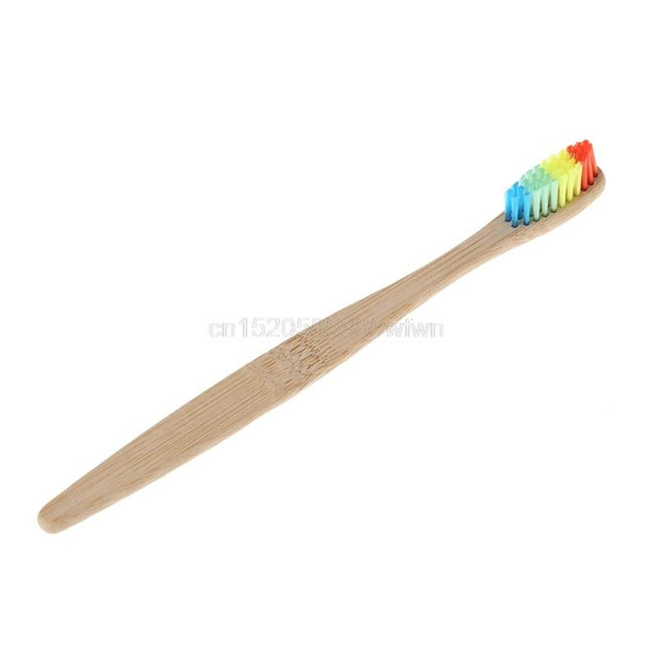 Oral Care Wooden Rainbow Bamboo Soft Bristle Toothbrush Dental Oral Care Adults J03 dropshipping