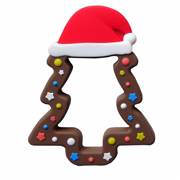 2019 Teether FDA CE SGSWholesale Christmas Tree ShapeBaby Soft Teether,Chew Molar Silicone Xmas Tree Teethting Toys,Silicone Baby Teether