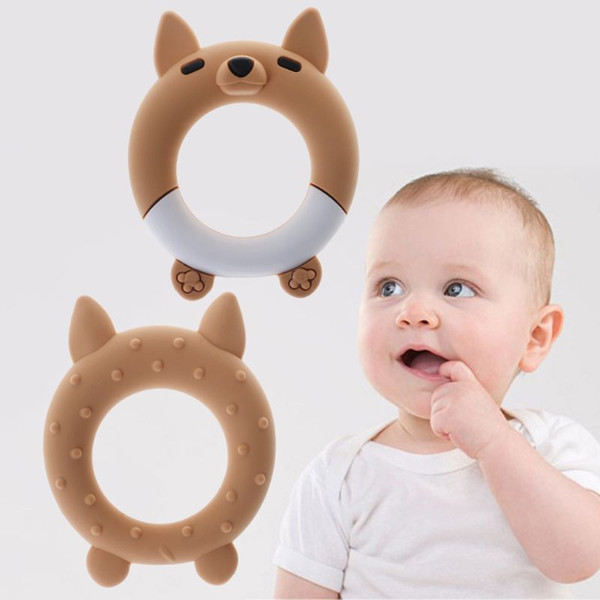 Baby Teether Cartoon Teething Ring Bracelet Bangle Silicone DIY Necklace Pendant Grade BPA Free Safe Cute Baby Teether