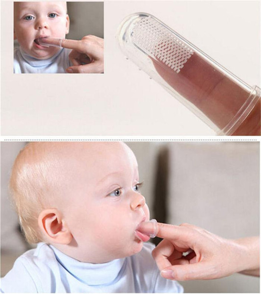 hot sale Soft Safe Baby Kids Silicone Finger Toothbrush Gum Brush For Clear Massage