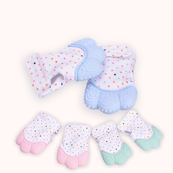 2020 Baby Teething Mitten infant Soothers gloves Silicone Teether Toy Mini Chewable Gloves Newborns Gift 5 colors C3449