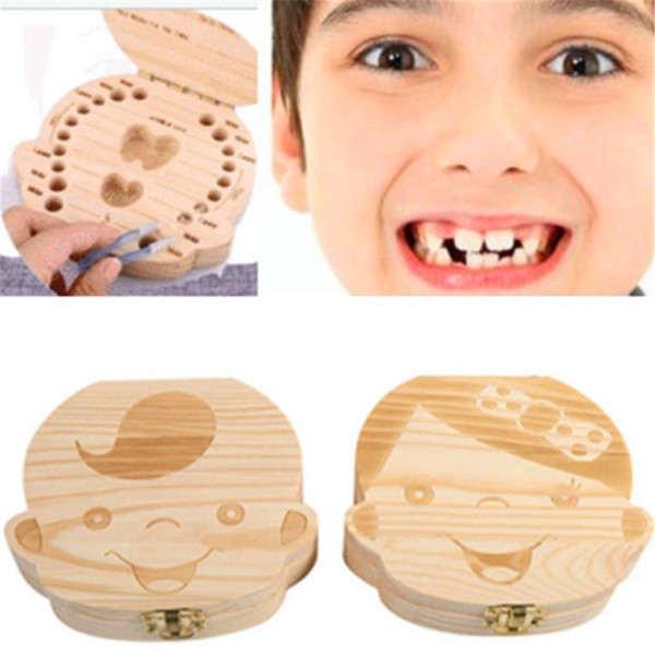 Baby Tooth Box Storage for Kids Save Milk Teeth Boys Girls Image Wooden Organizer Deciduous Teeth Boxes Creative Gift Children Travel Box