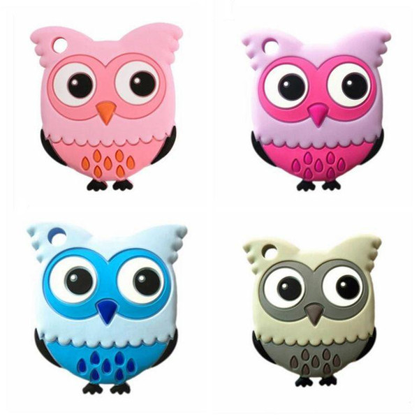 Owl Baby Pacifiers Training Toys Silicone Molar Stick Cartoon Owl Soother Teether Teething Safety Newborn Chews Teeth Stick 4Colors EZYQ1554