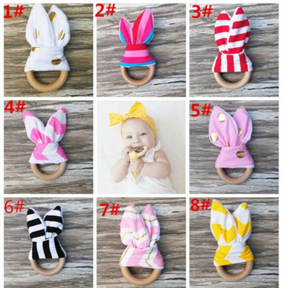 Baby Teething Ring Safety Environmental Friendly Baby Teether Teething Ring Wooden Teething training Child Chews Baby Teeth Stick LC825