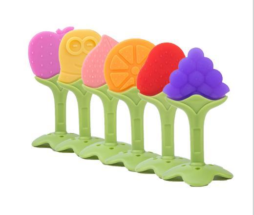 1 Pc Baby Teether Food Grade Silicone Teether Fruit Shape Baby Teething Silicone Teething Toys Infant Chew Tooth Toys