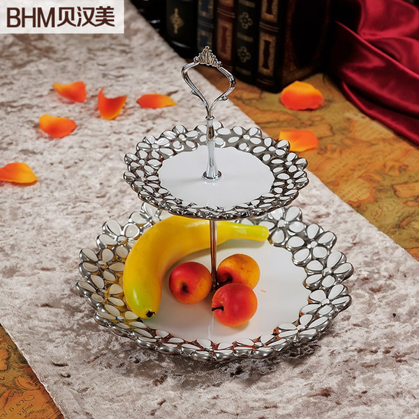 Decorative home accessories living room furnishings creative wedding gift ceramic European fruit plate fruit plate craft bunk