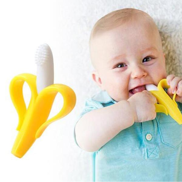 Baby Silicone Teether 0-12 Months Banana Baby Bpa Free Teether Toys Newborn Teething Nursing Bead Baby Crib Rattle Chew Toy