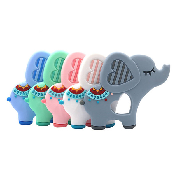 New Elephant Teether Baby Teething Toy Chew Animal Shape Baby Teethers Safe Food Grade Silicon Baby Shower Gifts