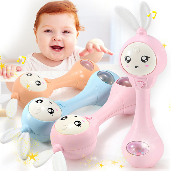 Baby Music Teether Rattle Toy rabbit ear for Child 0-12 Education Kids Bed Bell Newborn Stroller Crib for Infant Pacifier Weep Tear FFA3575a