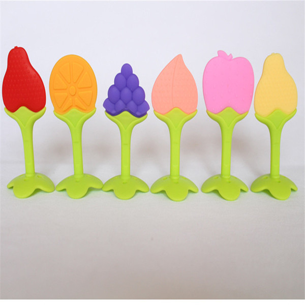 Baby Teether Fruit and Vegetable Shape Teether Silicone Brand New Baby Dental Care Toothbrush Training Baby Care Silicone K0299