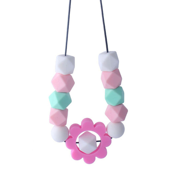 Baby Silicon Flower Bead Teething Necklace Euro America Hot Sale Baby Accessories Infant Toddlers Necklace Toys Baby Soothers