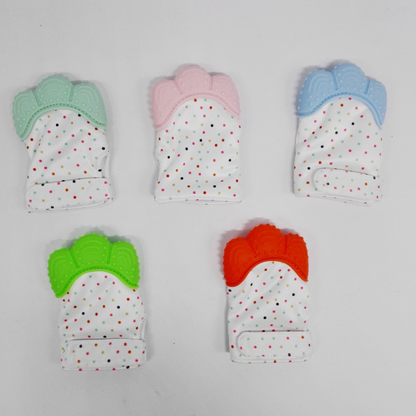 Food Grade Silicone Baby Teething Gloves Babe Teething Hand Food Grade Soothers and Teethers Mitt Mitten For Baby Gum Pain Relief