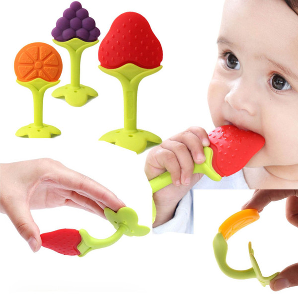 High-quality Baby Massager Fruit Design Eco-friendly Infant Silicone Toys For Babies Silicone Fruit Shape Baby Toys