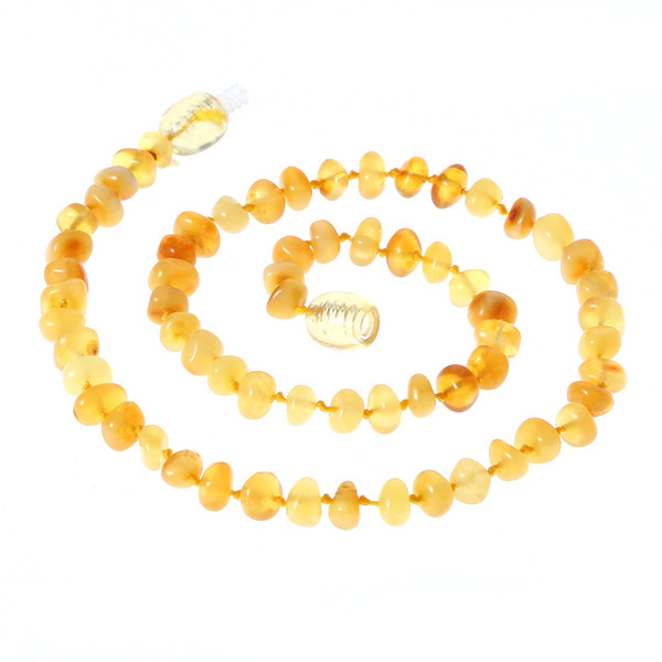 Baltic Amber Teething Necklace/Bracelet for Baby - Simple Package - 3 Sizes - 4 Colors