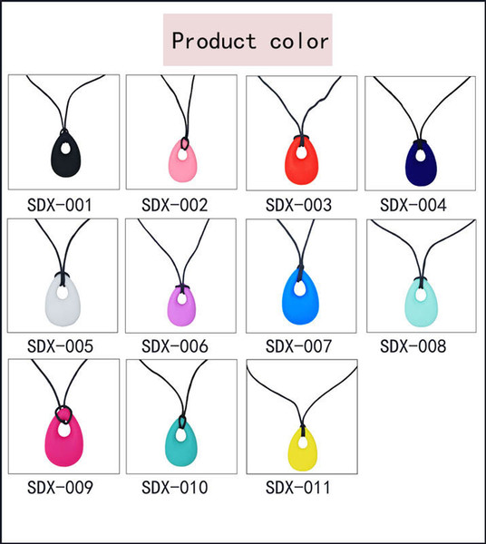 Silicone Baby Teether Toddler Kids Drop Ring Teething Black Chian Necklace Pendants Newborn Molars Tooth Chewable Teething Toy C5