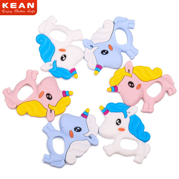 Unicorn Baby silicone teether Toys FDA BPA FREE Maternity Food grade chewable Teething toys Teethers 2018 new arrival FEDEX free