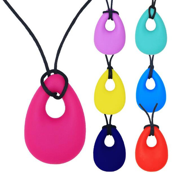 Silicone Teeth Necklaces Baby Teether Toys Food Grade Soft Teething Toddler Infant Tooth Training Chewing Molars Massager Pendant Necklace