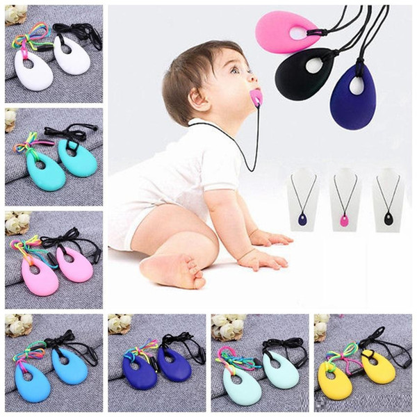 Silicone Teeth Necklaces Baby Teether Toys Food Grade Soft Teething BPA Free Toddler Infant Tooth Training Chewing Molars Pendant B1437