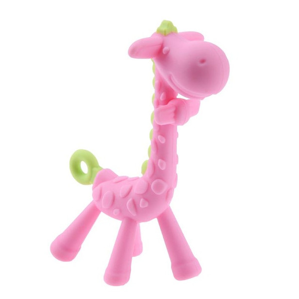 Giraffe Silicone Teether Safe Soft Baby Teething Toys Baby Chew Toys Teething Care