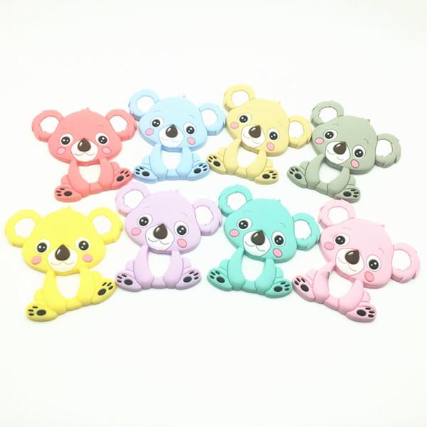 10PCS Silicone Koala Food Grade Teether Toy Teething Accessories Handmade DIY Nursing Necklace Pendant