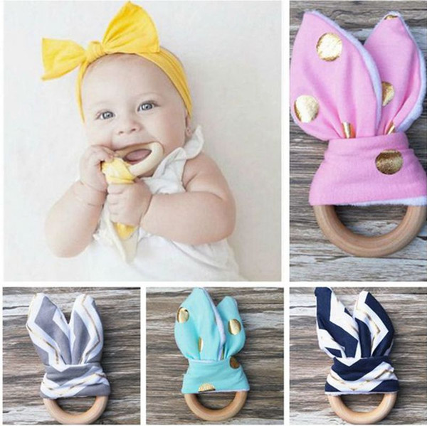 Infant baby Teethers Teething Ring teeth Fabric and Wooden Teething training Crinkle Material Inside Sensory Toy Natural teether bell