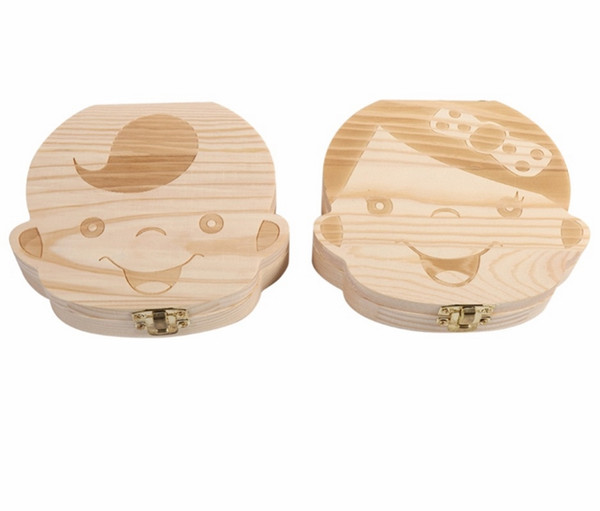 Tooth Box for Baby Save Milk Teeth Boys Girls Wood Storage Boxes Creative Gift for Kids Travel Kit Keepsake Keepsake