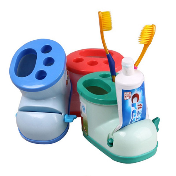 Creative Boot Shape Toothbrush Holder with Toothpaste Squeezer Multifunctional Cute Tooth Brush Toothpaste Stand Holder for Kids