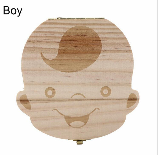 Wholesale-Tooth Box for Baby Save Milk Teeth Boys/Girls Image Wood Storage Boxes Creative Gift for Kids Travel Kit