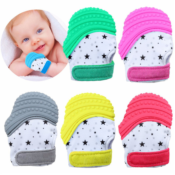 Baby Silicone Teething Glove Food Grade Teether Mitten Newborn Nursing Silicone Beads Teething Sucking Fingers Teethers
