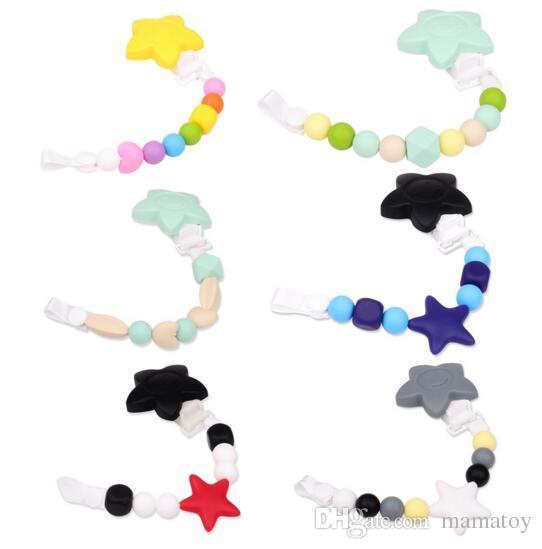 Baby Pacifier Chain Teething Silicone Chewable Beads with Teether Toys Cookie Teether for Pain Relief BPA-Free | Food-Grade