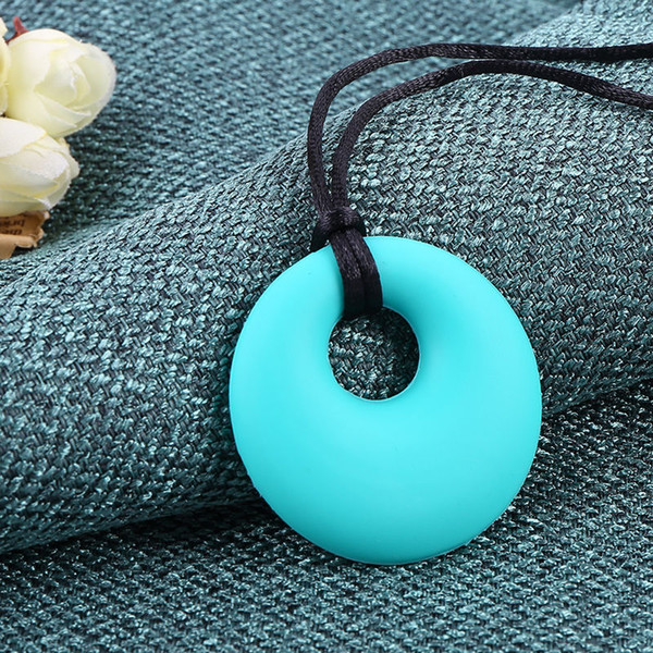 DHL Silicone Round Teething Pendant Necklace Baby Pacifier Dummy Soother Chewing Teether Jewelry